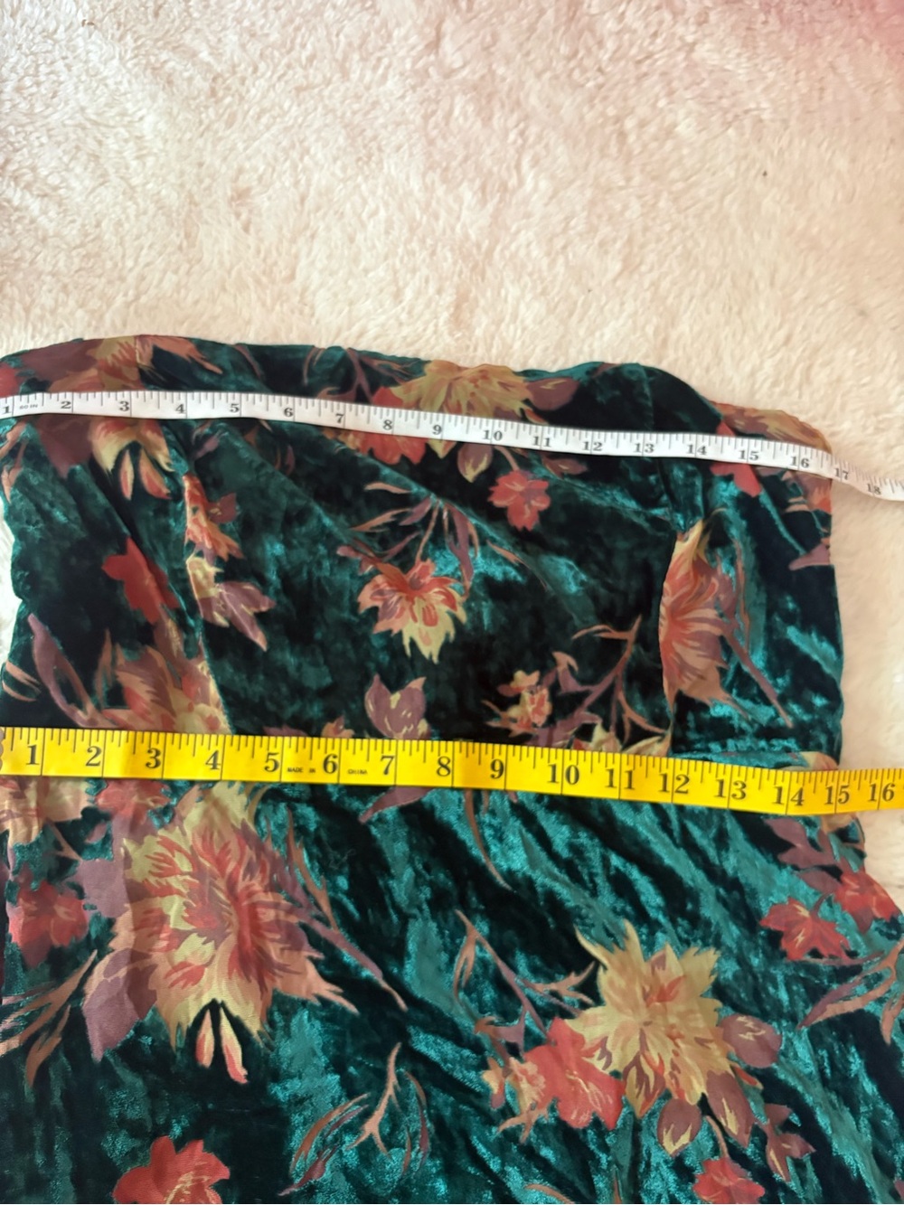 Lulus Real Allure Emerald Floral Burnout Velvet Strapless Maxi Dress Size XL NWT - Picture 5 of 8